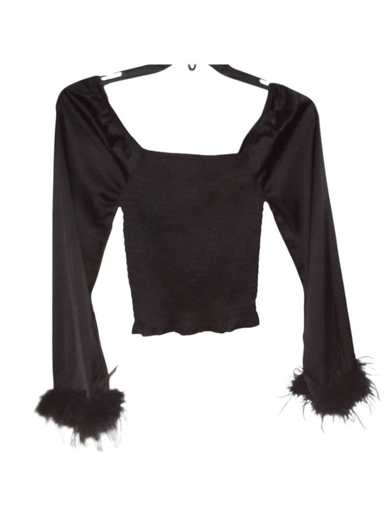 Watermelon Sugar Tops - Watermelon Sugar Black Long Sleeve Blouse Small NWT